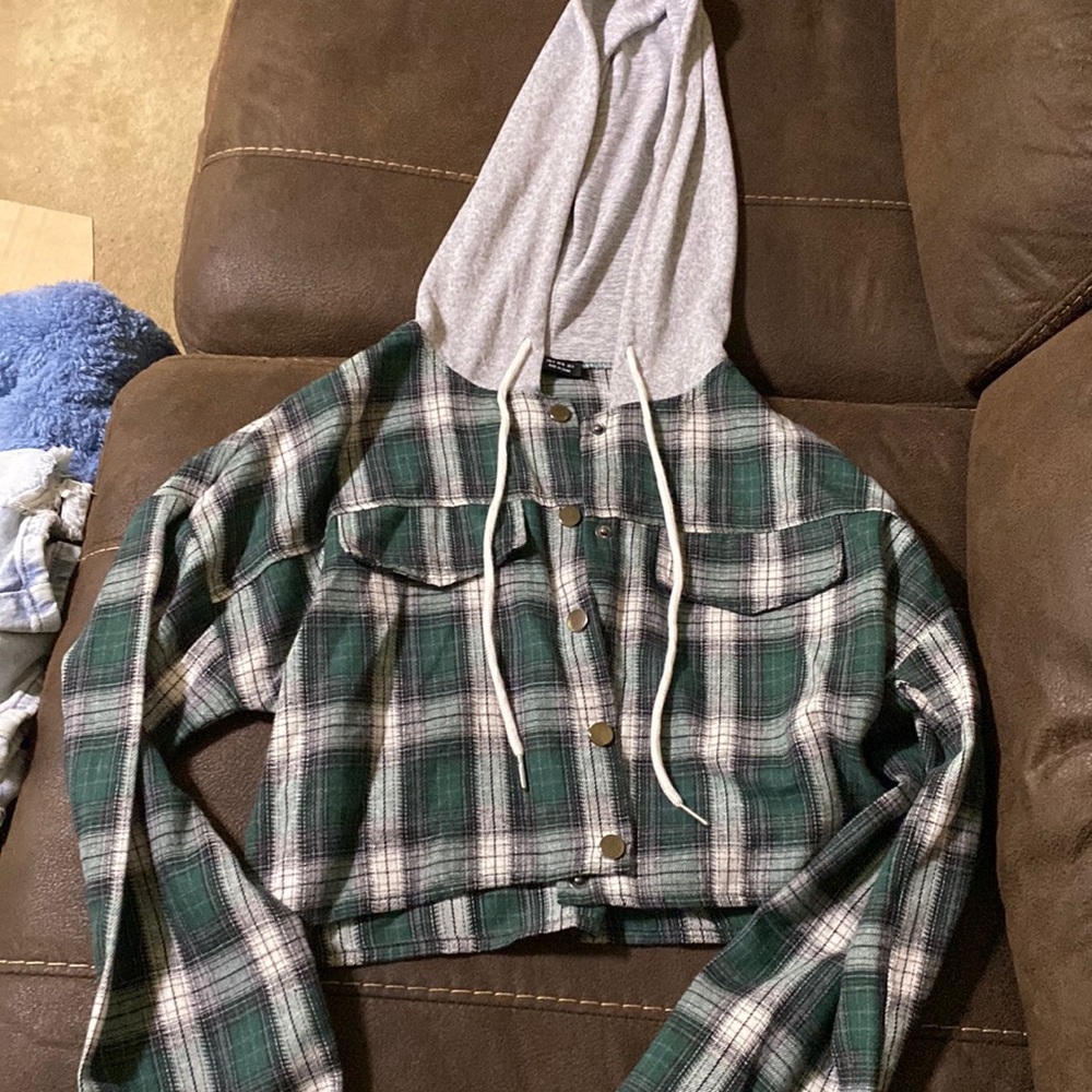 Long sleeve crop top flannel size small
